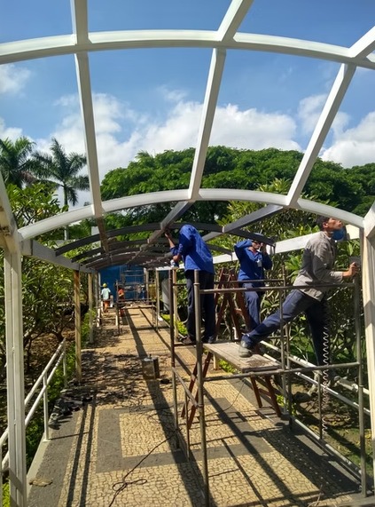 Cobertura em estrutura metálica instalada pela JPL